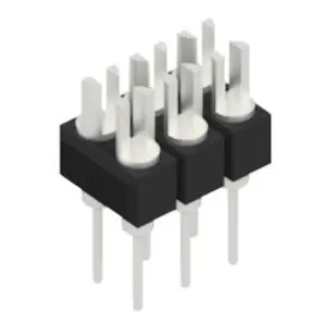 Pin header, 6 pole, pitch 2.54 mm, straight, black, MK 202 6 Z - 1