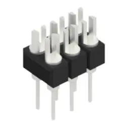 Pin header, 6 pole, pitch 2.54 mm, straight, black, MK 202 6 Z