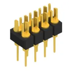 Pin header, 8 pole, pitch 2.54 mm, straight, black, MK 202 8 G