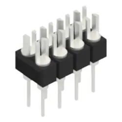 Pin header, 8 pole, pitch 2.54 mm, straight, black, MK 202 8 Z