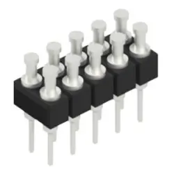 Pin header, 10 pole, pitch 2.54 mm, straight, black, MK 203 10 Z