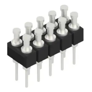 Pin header, 10 pole, pitch 2.54 mm, straight, black, MK 203 10 Z - 1