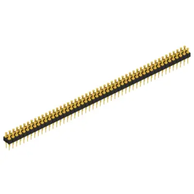 Pin header, 100 pole, pitch 2.54 mm, straight, black, MK 203 100 G - 1