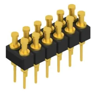 Pin header, 12 pole, pitch 2.54 mm, straight, black, MK 203 12 G - 1