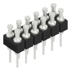 Pin header, 12 pole, pitch 2.54 mm, straight, black, MK 203 12 Z