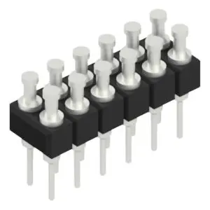 Pin header, 12 pole, pitch 2.54 mm, straight, black, MK 203 12 Z - 1