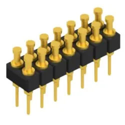 Pin header, 14 pole, pitch 2.54 mm, straight, black, MK 203 14 G
