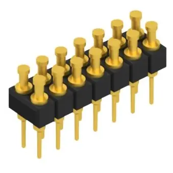 Pin header, 14 pole, pitch 2.54 mm, straight, black, MK 203 14 G - 1