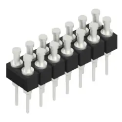 Pin header, 14 pole, pitch 2.54 mm, straight, black, MK 203 14 Z