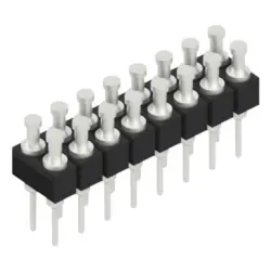Pin header, 16 pole, pitch 2.54 mm, straight, black, MK 203 16 Z