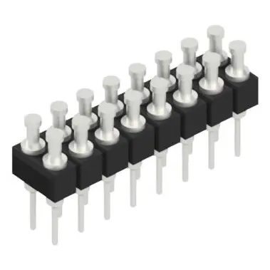 Pin header, 16 pole, pitch 2.54 mm, straight, black, MK 203 16 Z - 1
