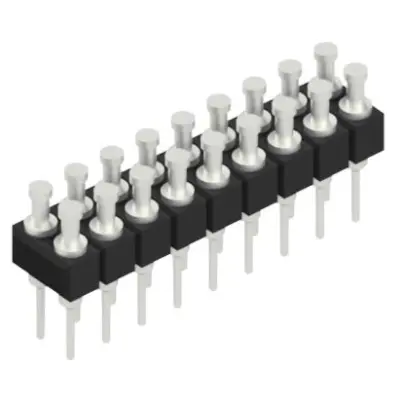 Pin header, 18 pole, pitch 2.54 mm, straight, black, MK 203 18 Z - 1