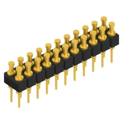 Pin header, 22 pole, pitch 2.54 mm, straight, black, MK 203 22 G - 1