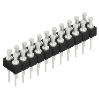 Pin header, 22 pole, pitch 2.54 mm, straight, black, MK 203 22 Z - 1