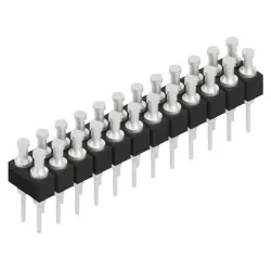 Pin header, 24 pole, pitch 2.54 mm, straight, black, MK 203 24 Z