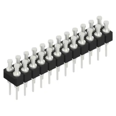 Pin header, 24 pole, pitch 2.54 mm, straight, black, MK 203 24 Z - 1