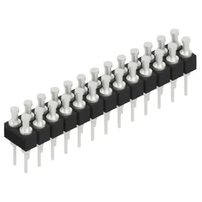 Pin header, 26 pole, pitch 2.54 mm, straight, black, MK 203 26 Z - 1