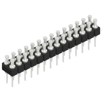 Pin header, 28 pole, pitch 2.54 mm, straight, black, MK 203 28 Z - 1
