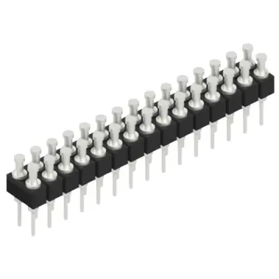 Pin header, 30 pole, pitch 2.54 mm, straight, black, MK 203 30 Z - 1