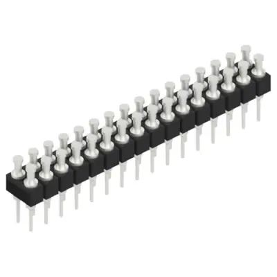 Pin header, 32 pole, pitch 2.54 mm, straight, black, MK 203 32 Z - 1