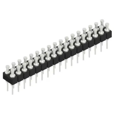 Pin header, 34 pole, pitch 2.54 mm, straight, black, MK 203 34 Z - 1