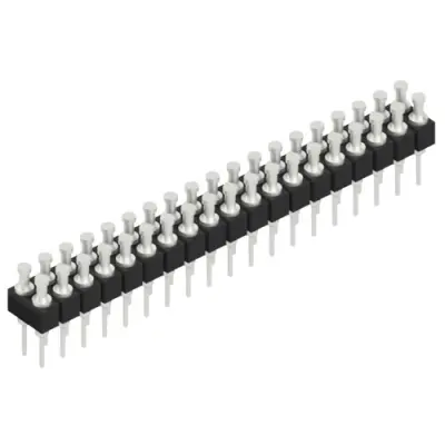 Pin header, 38 pole, pitch 2.54 mm, straight, black, MK 203 38 Z - 1