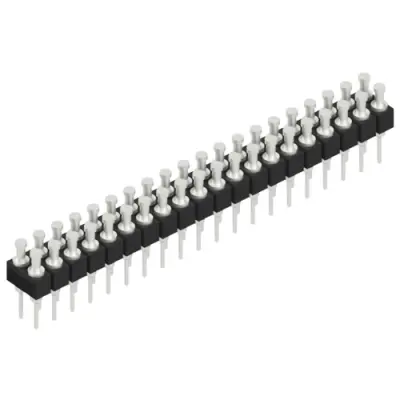 Pin header, 40 pole, pitch 2.54 mm, straight, black, MK 203 40 Z - 1