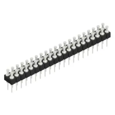Pin header, 42 pole, pitch 2.54 mm, straight, black, MK 203 42 Z - 1