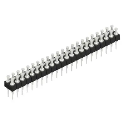 Pin header, 44 pole, pitch 2.54 mm, straight, black, MK 203 44 Z - 1