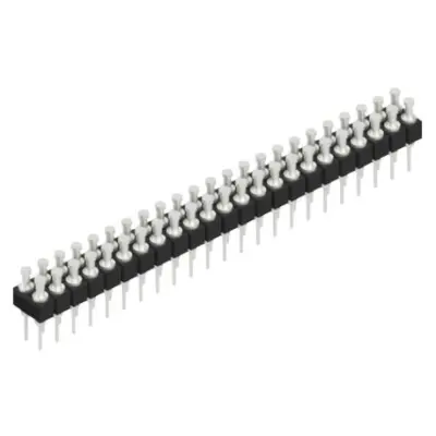 Pin header, 46 pole, pitch 2.54 mm, straight, black, MK 203 46 Z - 1