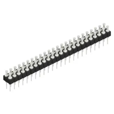 Pin header, 48 pole, pitch 2.54 mm, straight, black, MK 203 48 Z - 1