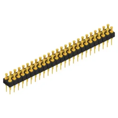 Pin header, 50 pole, pitch 2.54 mm, straight, black, MK 203 50 G - 1
