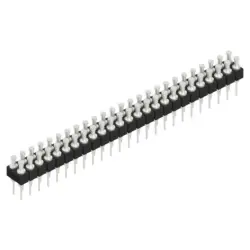 Pin header, 50 pole, pitch 2.54 mm, straight, black, MK 203 50 Z