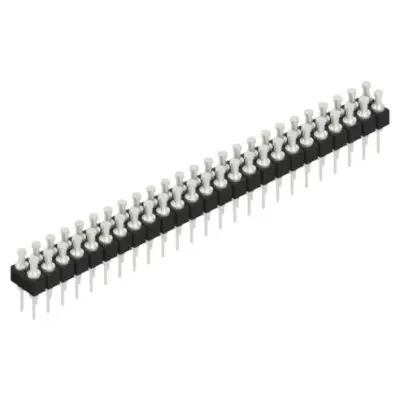 Pin header, 50 pole, pitch 2.54 mm, straight, black, MK 203 50 Z - 1
