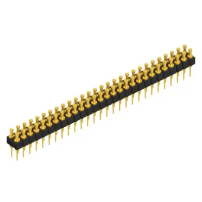 Pin header, 56 pole, pitch 2.54 mm, straight, black, MK 203 56 G - 1