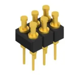 Pin header, 6 pole, pitch 2.54 mm, straight, black, MK 203 6 G