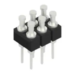 Pin header, 6 pole, pitch 2.54 mm, straight, black, MK 203 6 Z