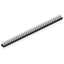 Pin header, 70 pole, pitch 2.54 mm, straight, black, MK 203 70 Z