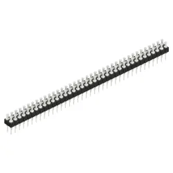 Pin header, 76 pole, pitch 2.54 mm, straight, black, MK 203 76 Z