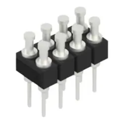 Pin header, 8 pole, pitch 2.54 mm, straight, black, MK 203 8 Z