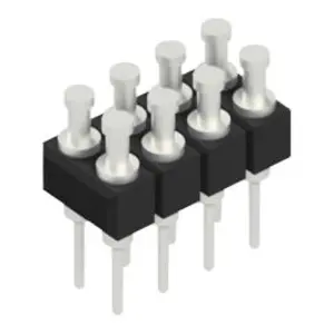 Pin header, 8 pole, pitch 2.54 mm, straight, black, MK 203 8 Z - 1