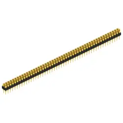 Pin header, 100 pole, pitch 2.54 mm, straight, black, MK 204 100 G