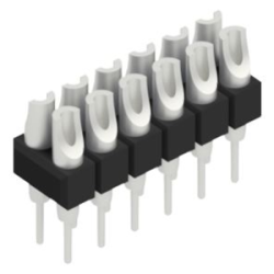 Pin header, 12 pole, pitch 2.54 mm, straight, black, MK 204 12 Z