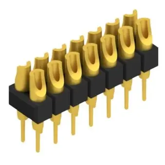 Pin header, 14 pole, pitch 2.54 mm, straight, black, MK 204 14 G - 1