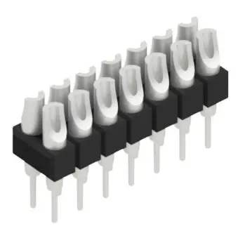 Pin header, 14 pole, pitch 2.54 mm, straight, black, MK 204 14 Z - 1