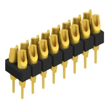 Pin header, 16 pole, pitch 2.54 mm, straight, black, MK 204 16 G - 1