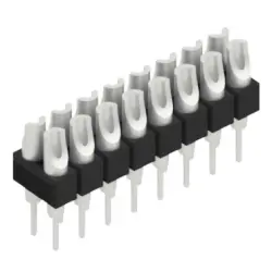 Pin header, 16 pole, pitch 2.54 mm, straight, black, MK 204 16 Z