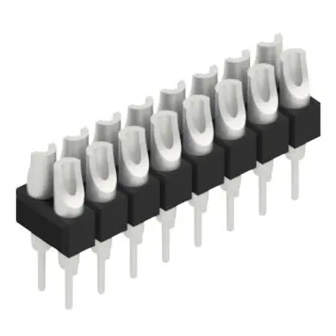 Pin header, 16 pole, pitch 2.54 mm, straight, black, MK 204 16 Z - 1