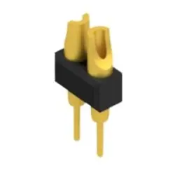 Pin header, 2 pole, pitch 2.54 mm, straight, black, MK 204 2 G