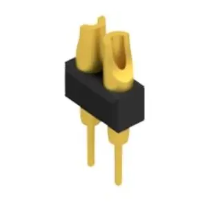 Pin header, 2 pole, pitch 2.54 mm, straight, black, MK 204 2 G - 1